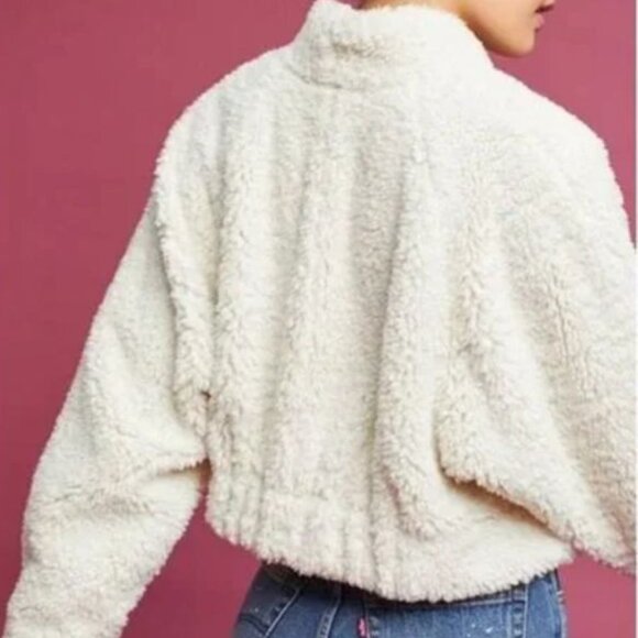 Anthropologie Hei Hei white teddy coat warm and cozy size XL - Picture 2 of 11